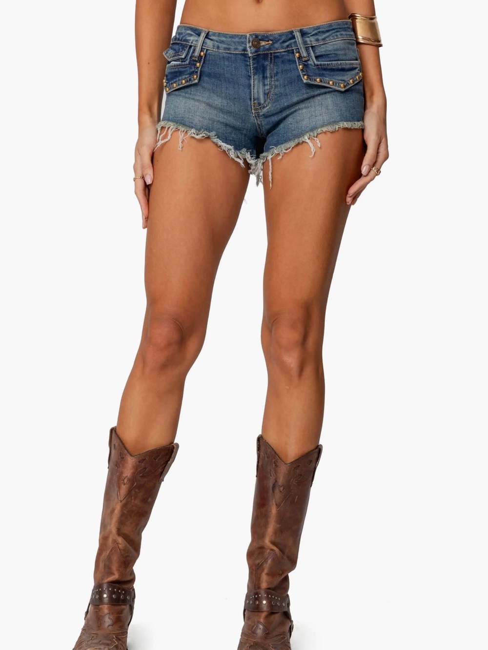 Edikted Low Rise Studded Shorts - Picture 5 of 6